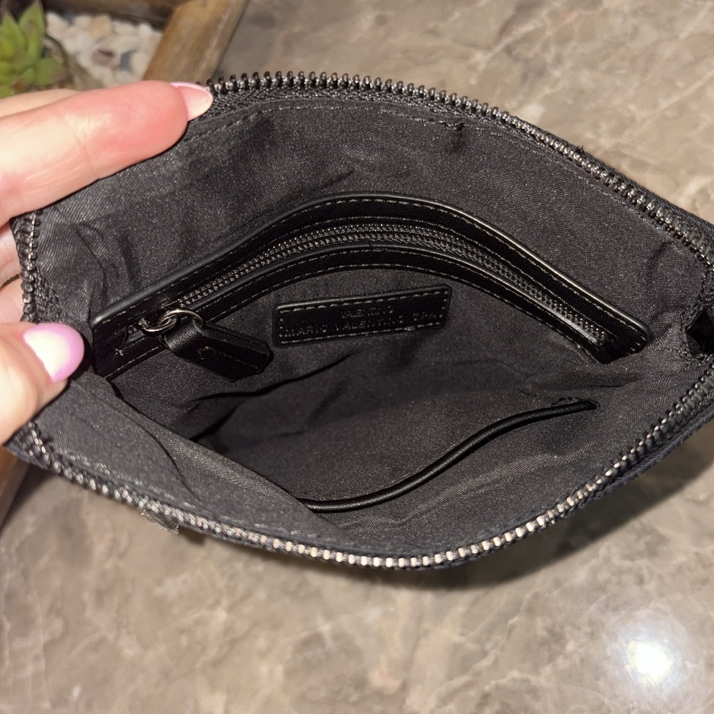 NWT Valentino Black Bag with Logo Strap - Picture 5 of 10
